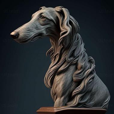 3D model Deerhound dog (STL)